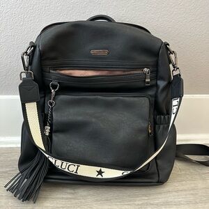 Faux leather backpack